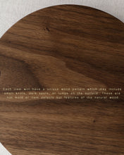 Load image into Gallery viewer, NAMU Walnut Round Cutting Board (9.2")