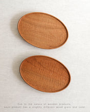 Load image into Gallery viewer, NAMU Carved Cherry Wood Plate / Tray (9.8")