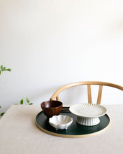 Load image into Gallery viewer, Half Moon Wooden Tray in Dark Green