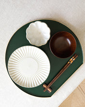 Load image into Gallery viewer, Half Moon Wooden Tray in Dark Green