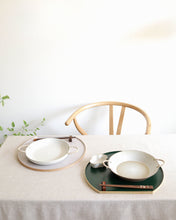 Load image into Gallery viewer, Half Moon Wooden Tray in Dark Green