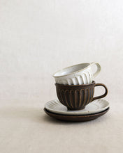Load image into Gallery viewer, Coffee Cup & Saucer in Brown (3.5")