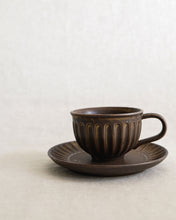 Load image into Gallery viewer, Coffee Cup & Saucer in Brown (3.5")