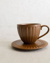 Load image into Gallery viewer, Coffee Cup & Saucer in Brown (3.7")