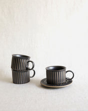 Load image into Gallery viewer, Coffee Cup & Saucer in Matte Black (3.7")