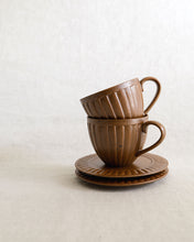 Load image into Gallery viewer, Coffee Cup & Saucer in Brown (3.7")