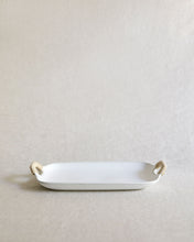 Load image into Gallery viewer, DAN Twine Handle Rectangle Plate in White (11")