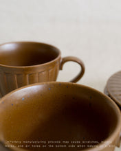 Load image into Gallery viewer, Coffee Cup & Saucer in Brown (3.7")