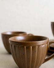 Load image into Gallery viewer, Coffee Cup & Saucer in Brown (3.7")
