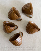 Load image into Gallery viewer, Coffee Cup & Saucer in Brown (3.7")