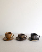 Load image into Gallery viewer, Coffee Cup & Saucer in Brown (3.7")