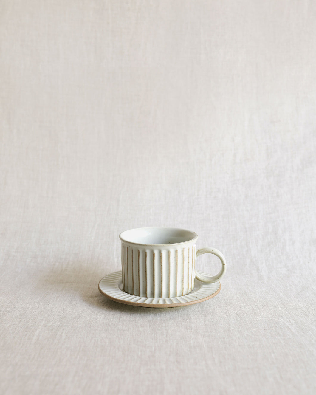 Coffee Cup & Saucer in Natural (3.7