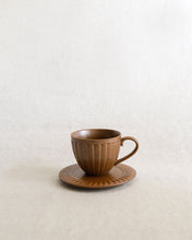 Load image into Gallery viewer, Coffee Cup &amp; Saucer in Brown (3.7&quot;)
