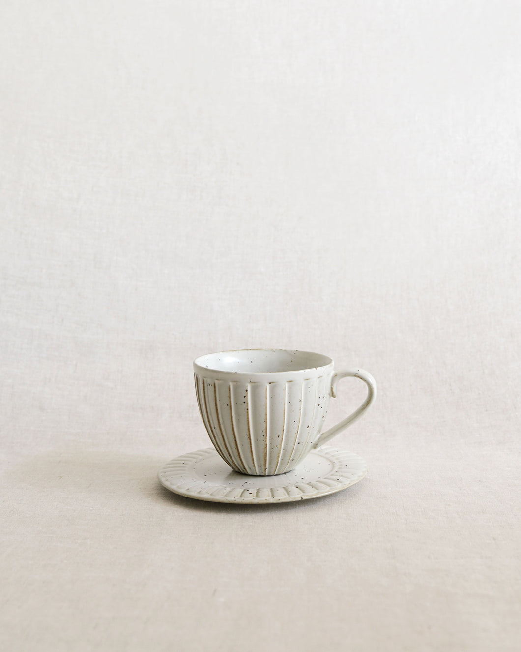 Coffee Cup & Saucer in Natural (3.7