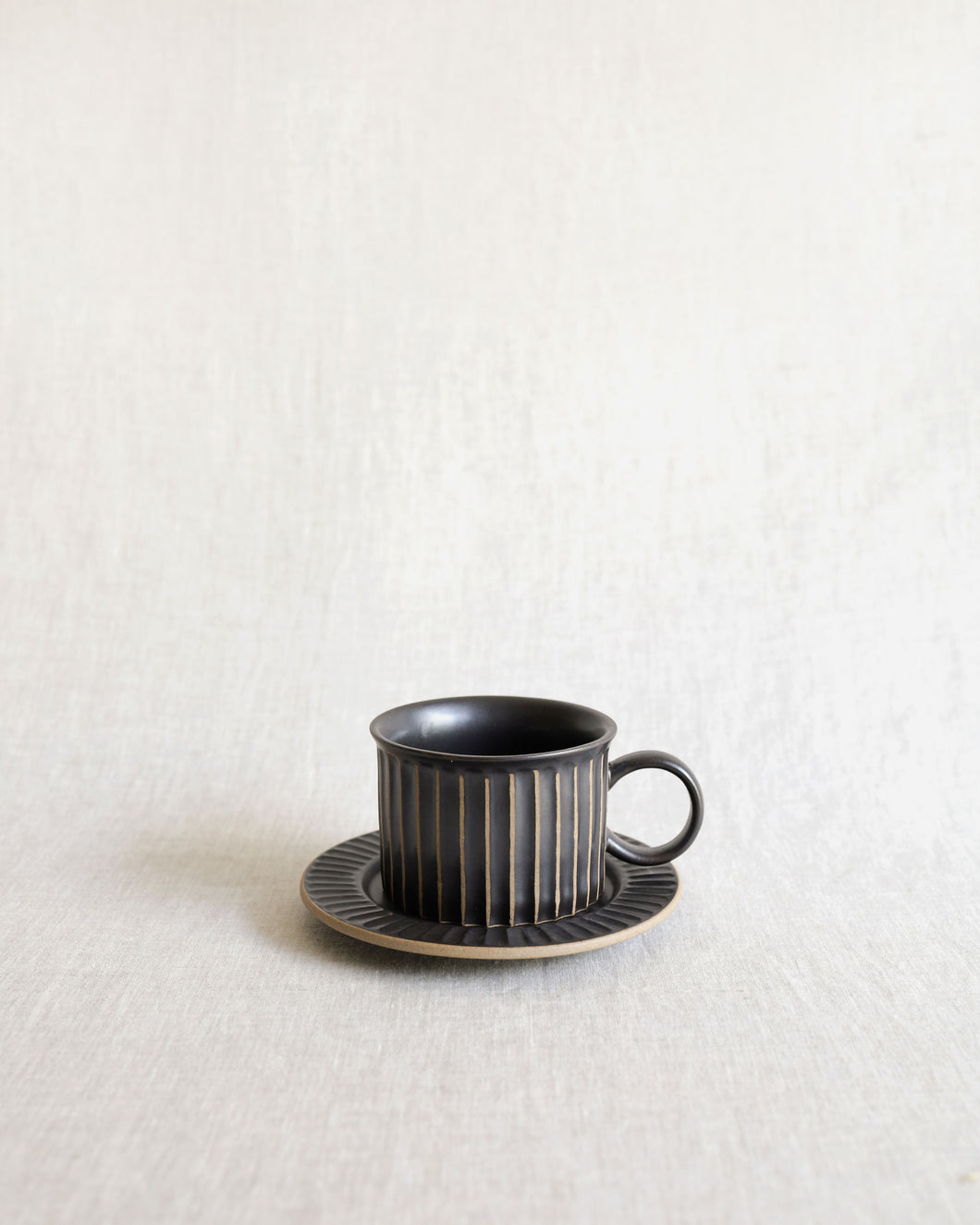 Coffee Cup & Saucer in Matte Black (3.7