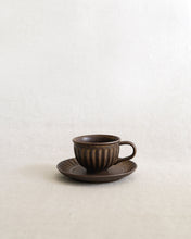 Load image into Gallery viewer, Coffee Cup &amp; Saucer in Brown (3.5&quot;)
