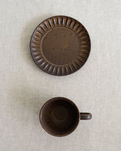 Load image into Gallery viewer, Coffee Cup &amp; Saucer in Brown (3.5&quot;)
