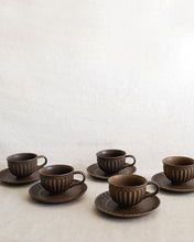 Load image into Gallery viewer, Coffee Cup &amp; Saucer in Brown (3.5&quot;)
