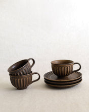 Load image into Gallery viewer, Coffee Cup &amp; Saucer in Brown (3.5&quot;)
