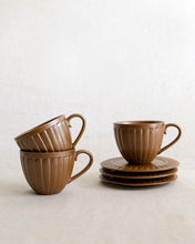 Load image into Gallery viewer, Coffee Cup &amp; Saucer in Brown (3.7&quot;)
