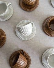 Load image into Gallery viewer, Coffee Cup &amp; Saucer in Brown (3.7&quot;)
